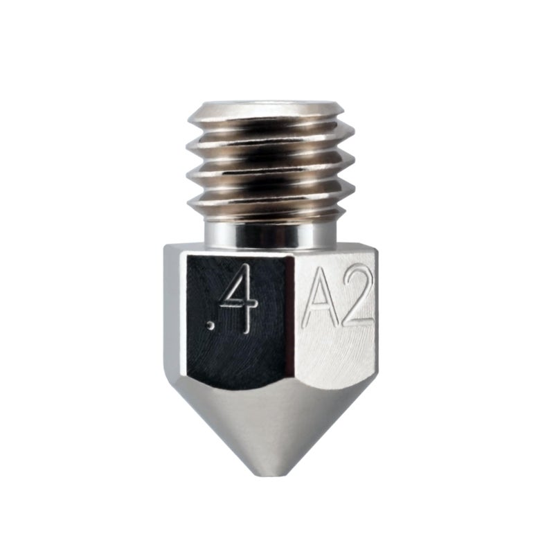 Micro-Swiss Microswiss MK8 Plated A2 Tool Steel Wear Resistant Nozzle (MakerBot, CraftBot, Creality, CR10, Ender 3, Ender 5, Tevo Tornado) .4mm - Image 1